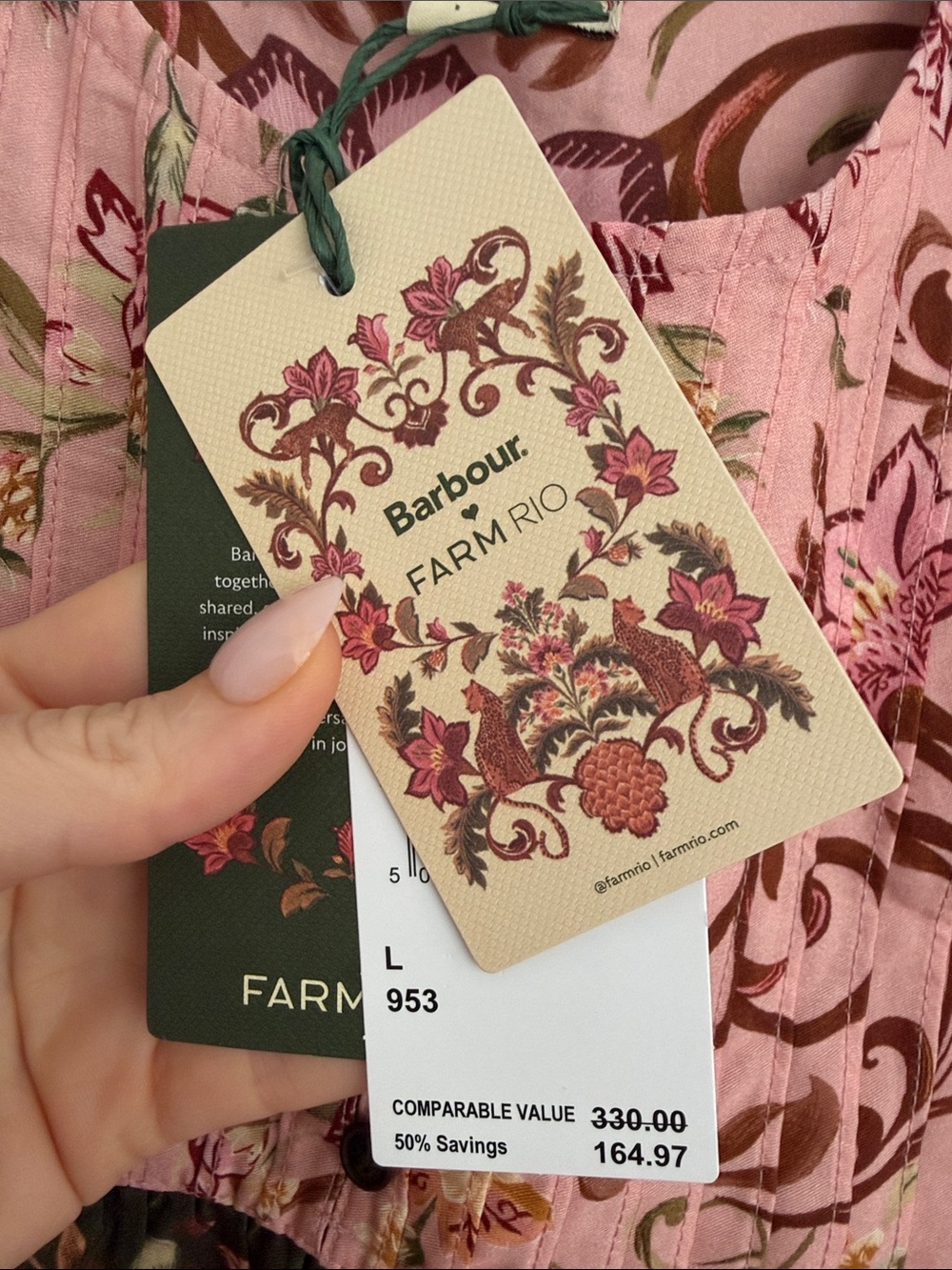 FARM Rio Pink Floral Ruffle-Trim Peasant Blouse - Picture 4 of 4